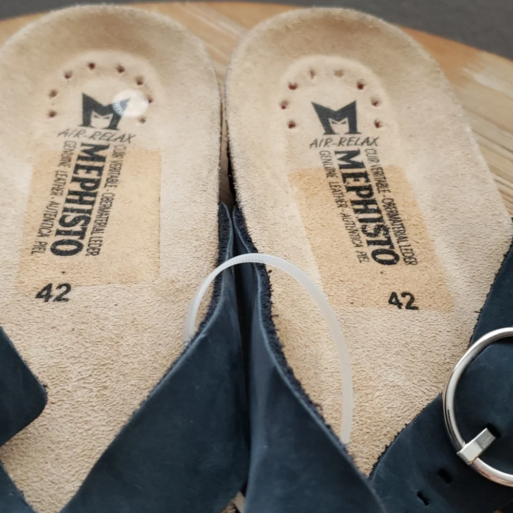 Mephisto Natalia Nubuck Leather Sandal Navy